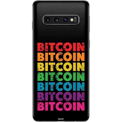 Rainbow Bitcoin Galaxy S10 Skin
