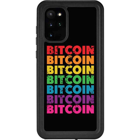 Rainbow Bitcoin Galaxy S20 Plus Waterproof Case
