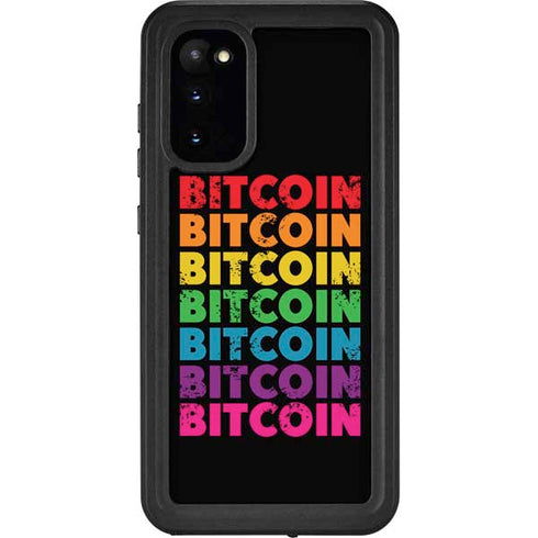 Rainbow Bitcoin Galaxy S20 Waterproof Case
