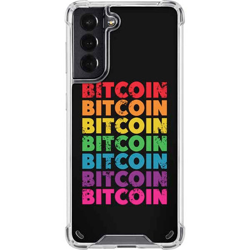 Rainbow Bitcoin Galaxy S21 5G Clear Case