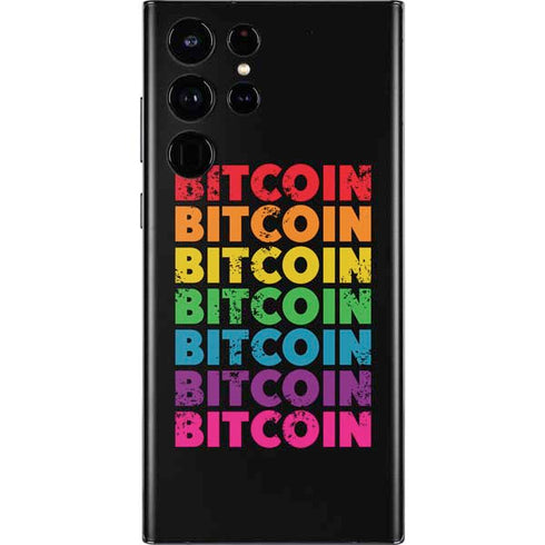 Rainbow Bitcoin Galaxy S22 Ultra Skin