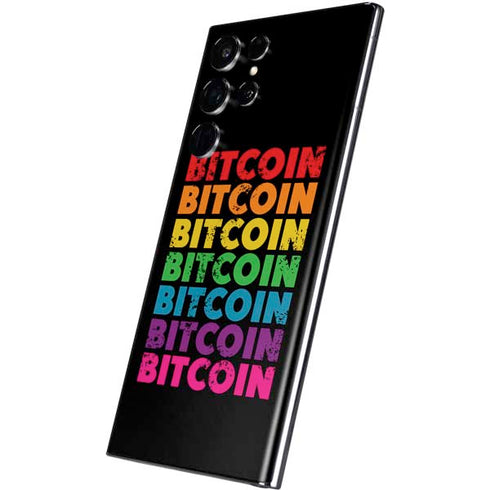 Rainbow Bitcoin Galaxy S22 Ultra Skin