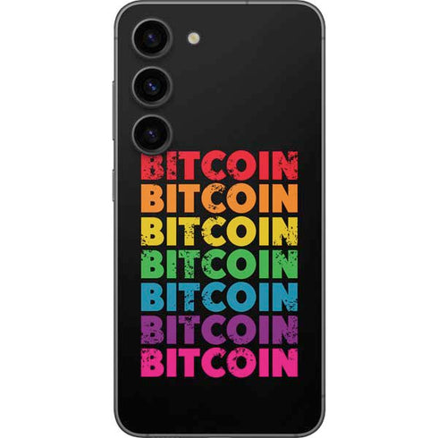 Rainbow Bitcoin Galaxy S23 Skin