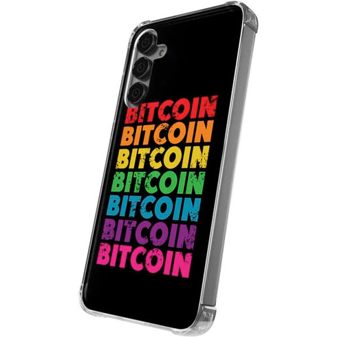 Rainbow Bitcoin Galaxy S24 Plus Clear Case