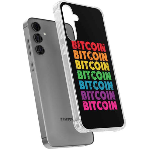 Rainbow Bitcoin Galaxy S24 Plus Clear Case