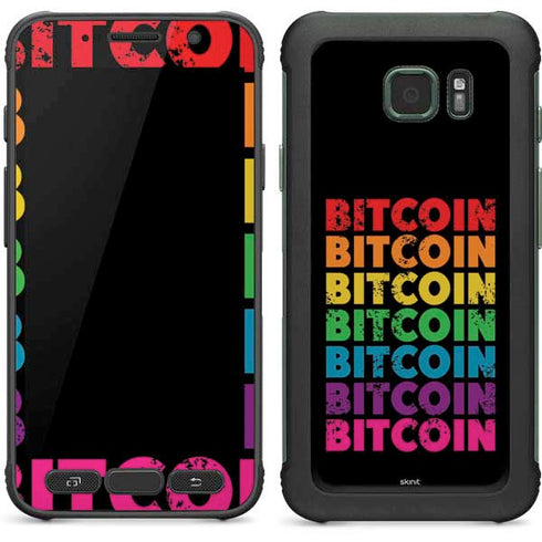 Rainbow Bitcoin Galaxy S7 Active Skin