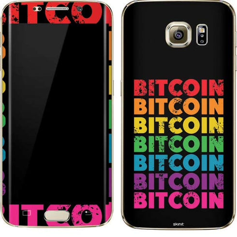 Rainbow Bitcoin Galaxy S7 Edge Skin