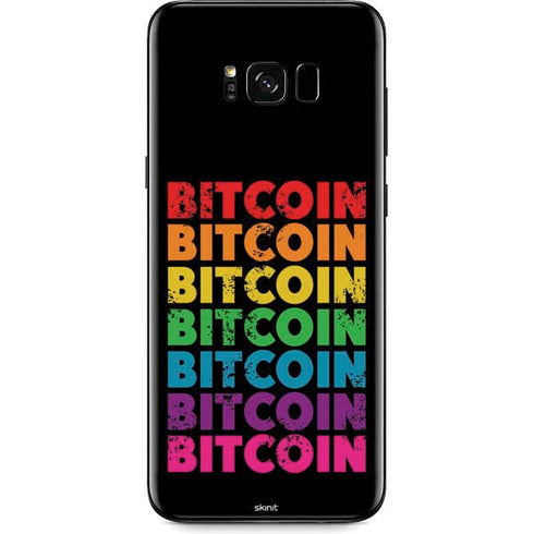 Rainbow Bitcoin Galaxy S8 Plus Skin