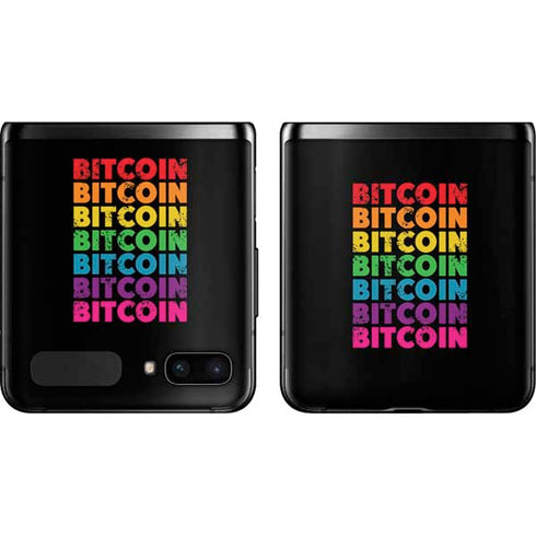Rainbow Bitcoin Galaxy Z Flip Skin