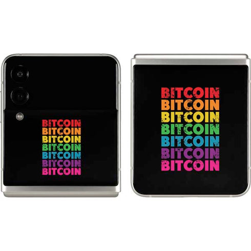 Rainbow Bitcoin Galaxy Z Flip3 5G Skin