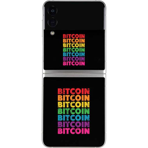 Rainbow Bitcoin Galaxy Z Flip3 5G Skin