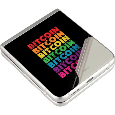Rainbow Bitcoin Galaxy Z Flip3 5G Skin