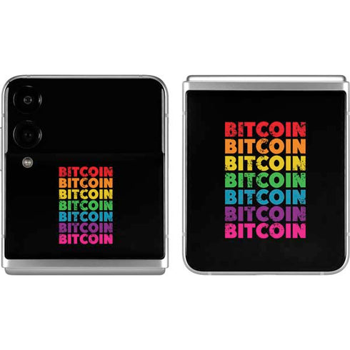 Rainbow Bitcoin Galaxy Z Flip4 5G Skin