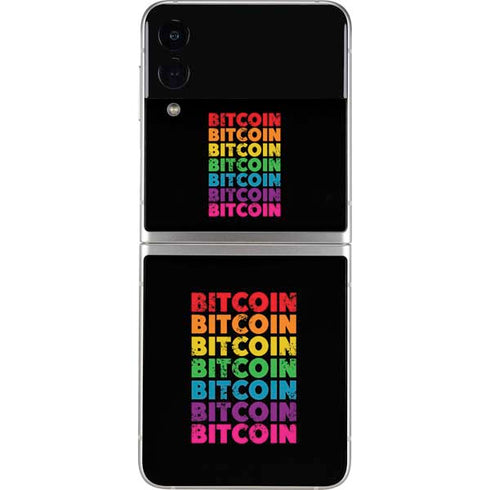 Rainbow Bitcoin Galaxy Z Flip4 5G Skin