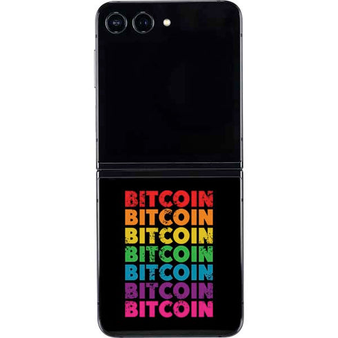 Rainbow Bitcoin Galaxy Z Flip5 5G Skin