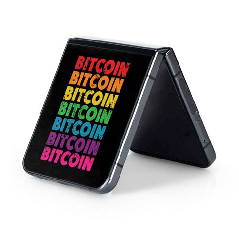 Rainbow Bitcoin Galaxy Z Flip5 5G Skin