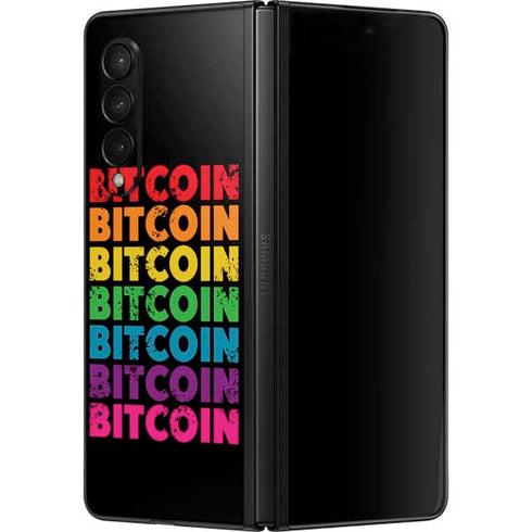 Rainbow Bitcoin Galaxy Z Fold3 5G Skin