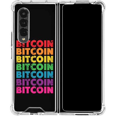 Rainbow Bitcoin Galaxy Z Fold4 5G Clear Case