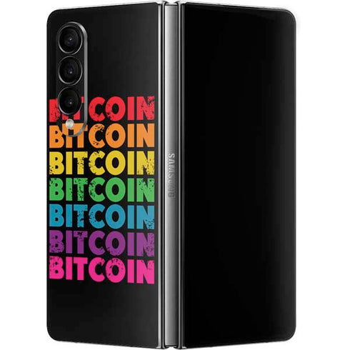 Rainbow Bitcoin Galaxy Z Fold4 5G Skin