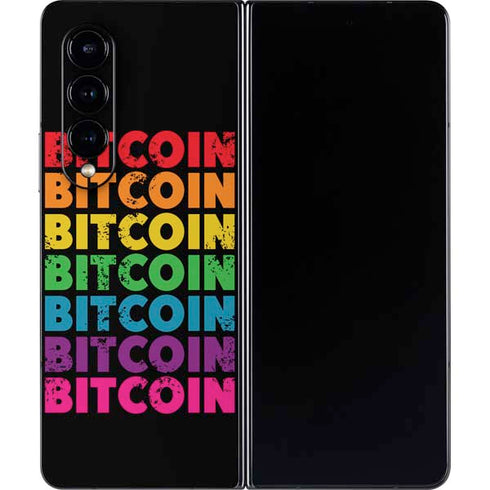 Rainbow Bitcoin Galaxy Z Fold4 5G Skin