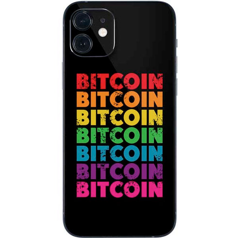 Rainbow Bitcoin iPhone 12 Skin