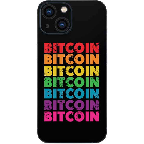 Rainbow Bitcoin iPhone 13 Mini Skin