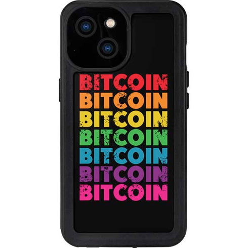 Rainbow Bitcoin iPhone 13 Mini Waterproof Case