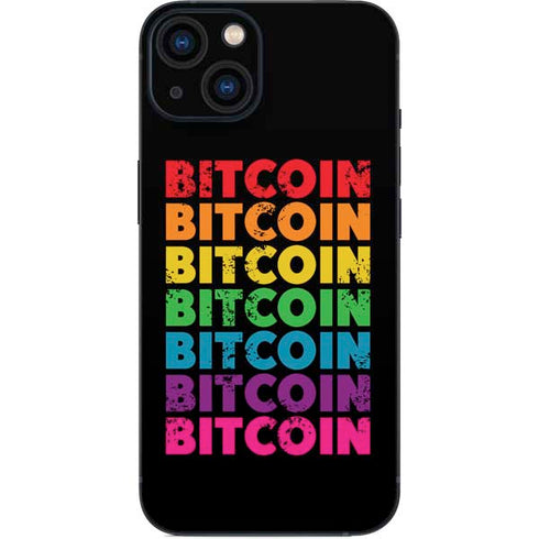 Rainbow Bitcoin iPhone 13 Skin