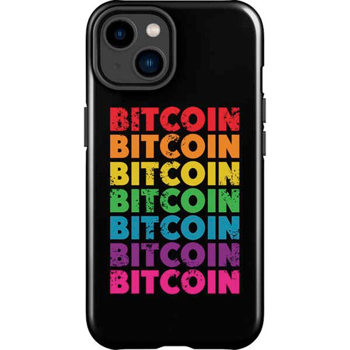 Rainbow Bitcoin iPhone 14 Plus Impact Case