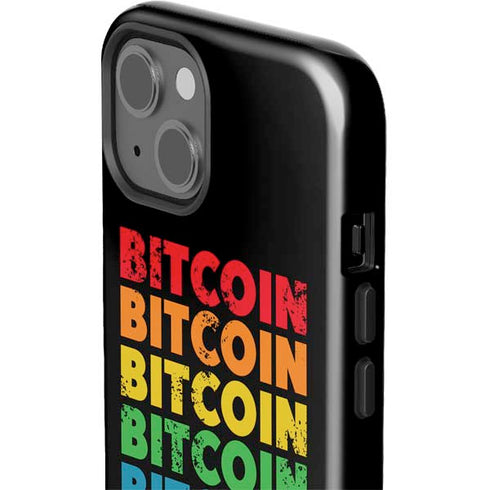 Rainbow Bitcoin iPhone 14 Plus Impact Case