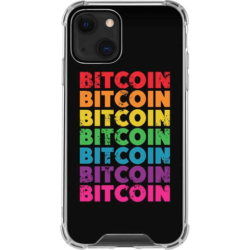 Rainbow Bitcoin iPhone 14 Plus Clear Case