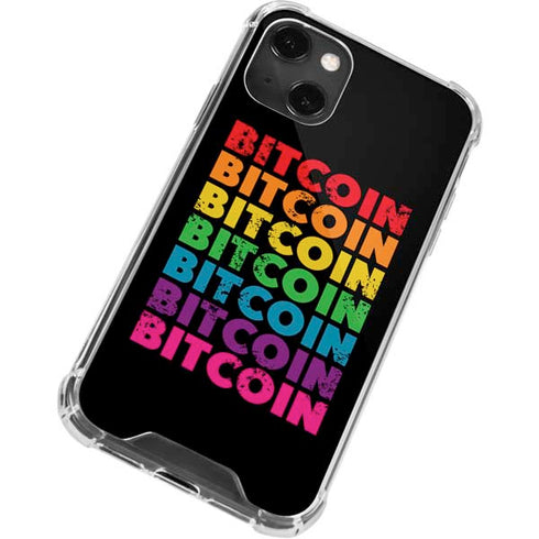 Rainbow Bitcoin iPhone 14 Plus Clear Case