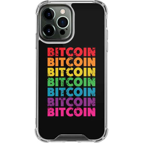 Rainbow Bitcoin iPhone 15 Pro Max Clear Case