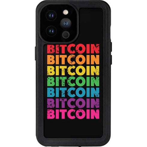 Rainbow Bitcoin iPhone 14 Pro Max Waterproof Case