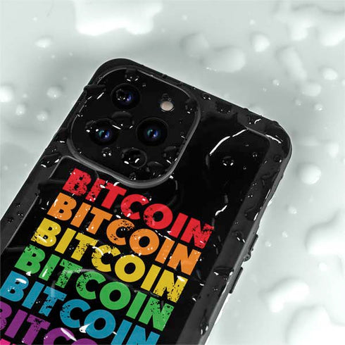 Rainbow Bitcoin iPhone 14 Pro Max Waterproof Case