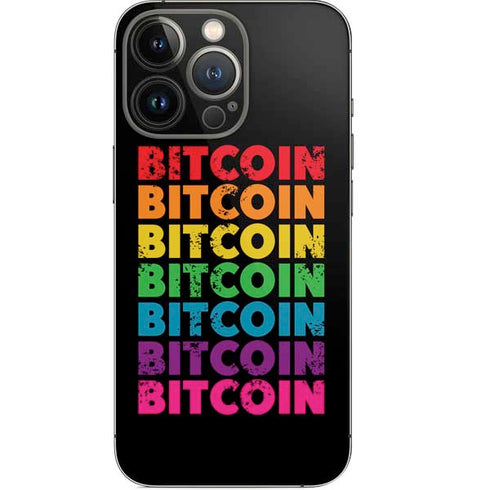 Rainbow Bitcoin iPhone 14 Pro Skin