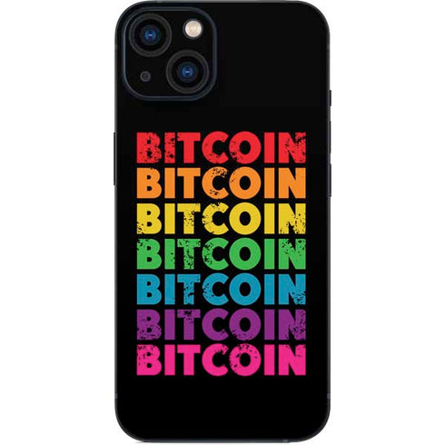 Rainbow Bitcoin iPhone 14 Skin