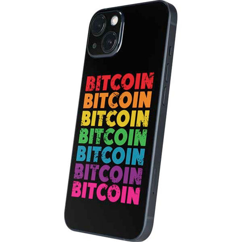 Rainbow Bitcoin iPhone 15 Skin