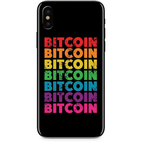 Rainbow Bitcoin iPhone XS Max Skin