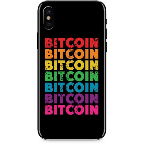 Rainbow Bitcoin iPhone XS Skin