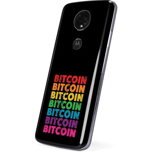 Rainbow Bitcoin Moto E5 Plus Skin