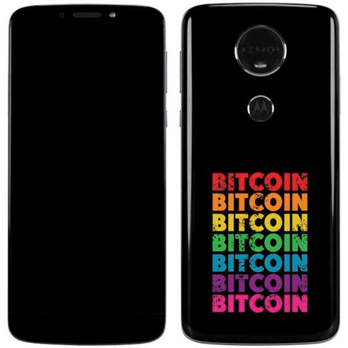 Rainbow Bitcoin Moto E5 Plus Skin