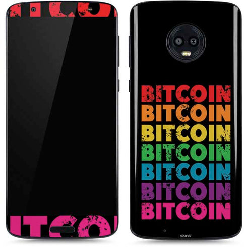 Rainbow Bitcoin Moto G6 Skin