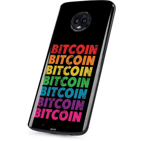 Rainbow Bitcoin Moto G6 Skin