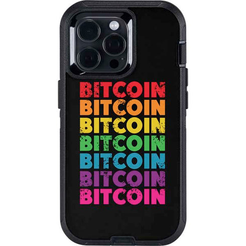 Rainbow Bitcoin Otterbox Defender iPhone Skin