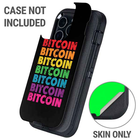 Rainbow Bitcoin Otterbox Defender iPhone Skin