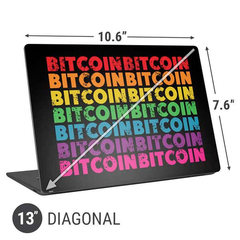 Rainbow Bitcoin Universal Laptop 13in (10.6 x 7.6in) Skin