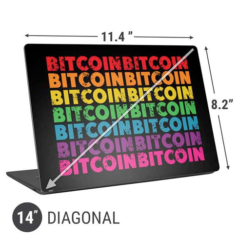 Rainbow Bitcoin Universal Laptop 14in (11.4 x 8.2in) Skin
