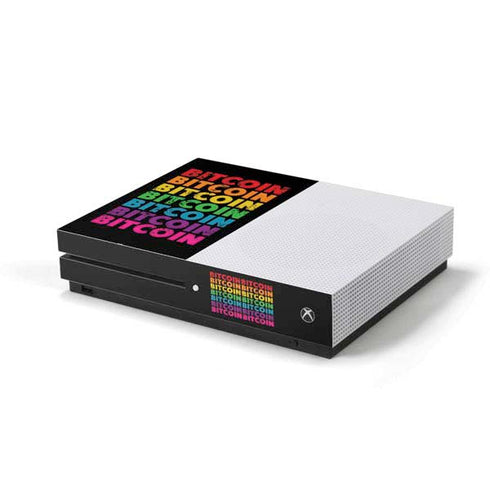 Rainbow Bitcoin Xbox One S Console Skin