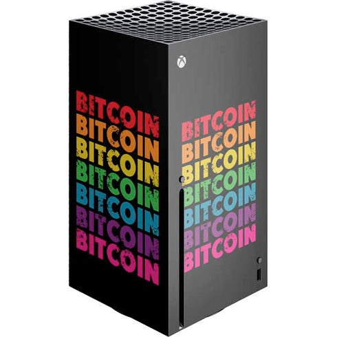 Rainbow Bitcoin Xbox Series X Console Skin